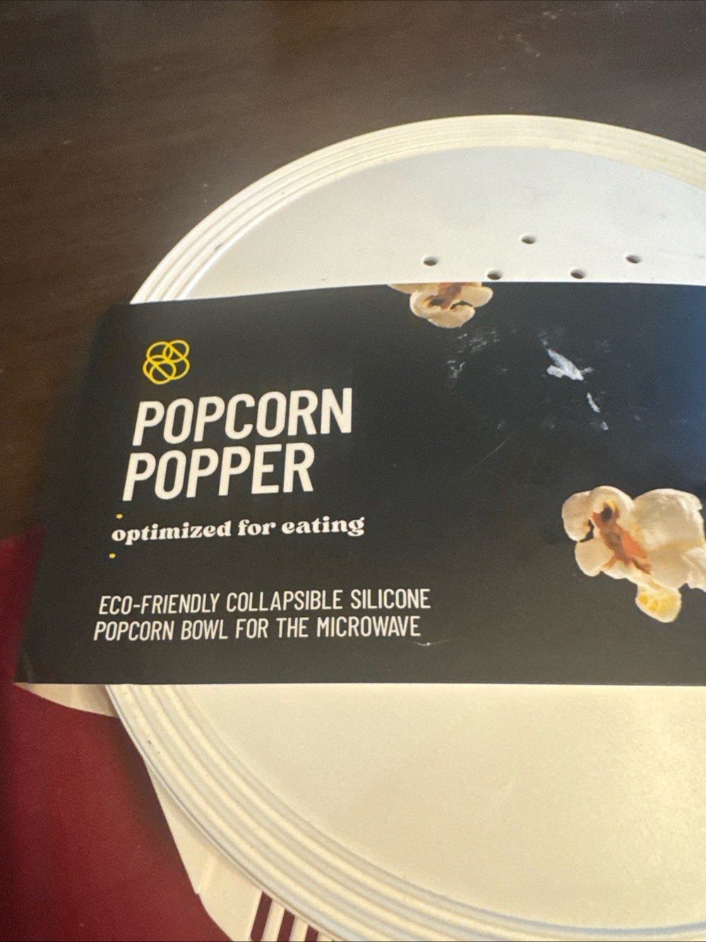 Popcorn Popper Collapsible Silicone Bowl in White